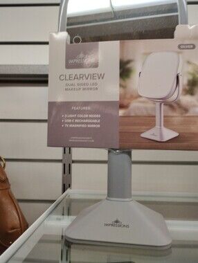 New Impressions ClearView Dual-Sided LED Makeup Mirror — Silver/Graynew
